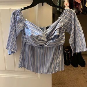 Off shoulder blue top